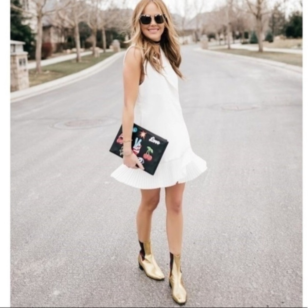 (M, L) White Long Blazer Vest or Chic Spring Summer Dress NEW